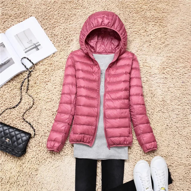 MIA - Abrigo de plumón ultraligero y plegable para mujeres