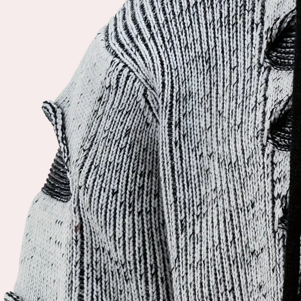 HUGO - Sudadera de punto con capucha y botones para hombre