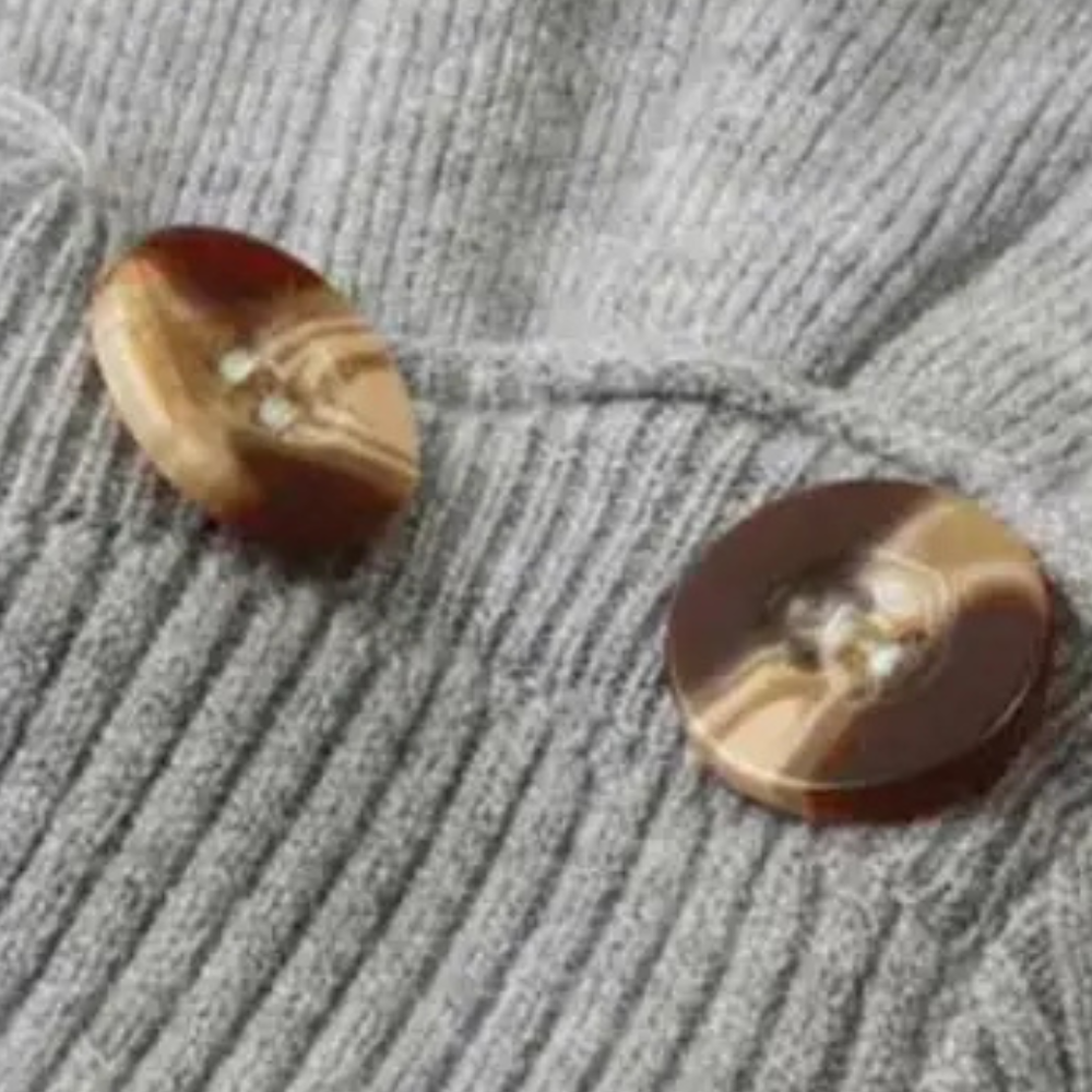 Jersey de punto acanalado con cuello redondo y ajuste cómodo – SYLVAINE Ribknit