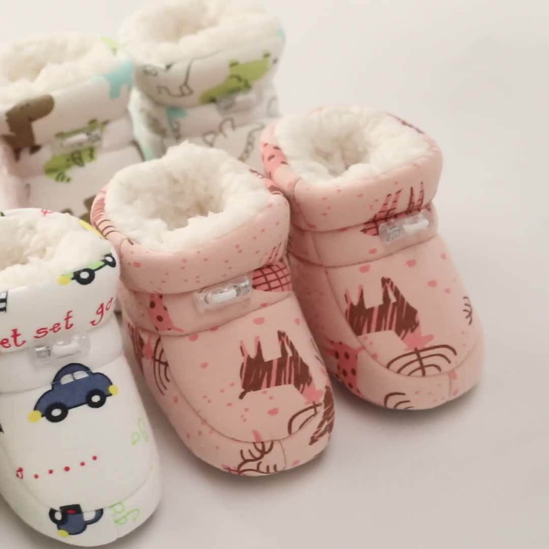 LINA - Botines de felpa fáciles de poner para bebés, niños y niñas