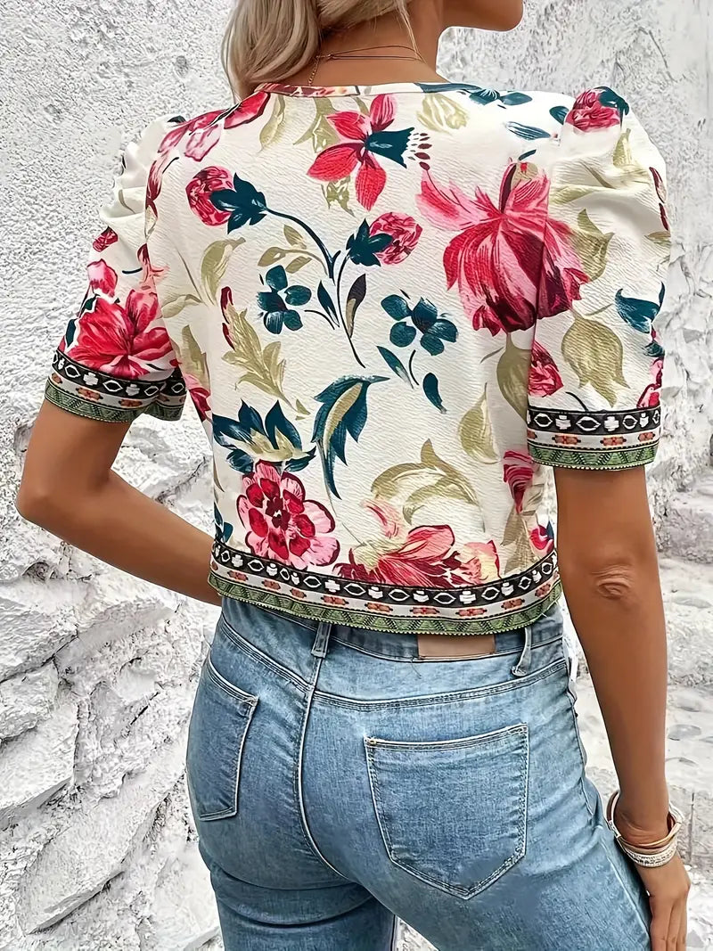 Chaqueta ligera con estampado floral y estilo veraniego – LISARA BloomJacket