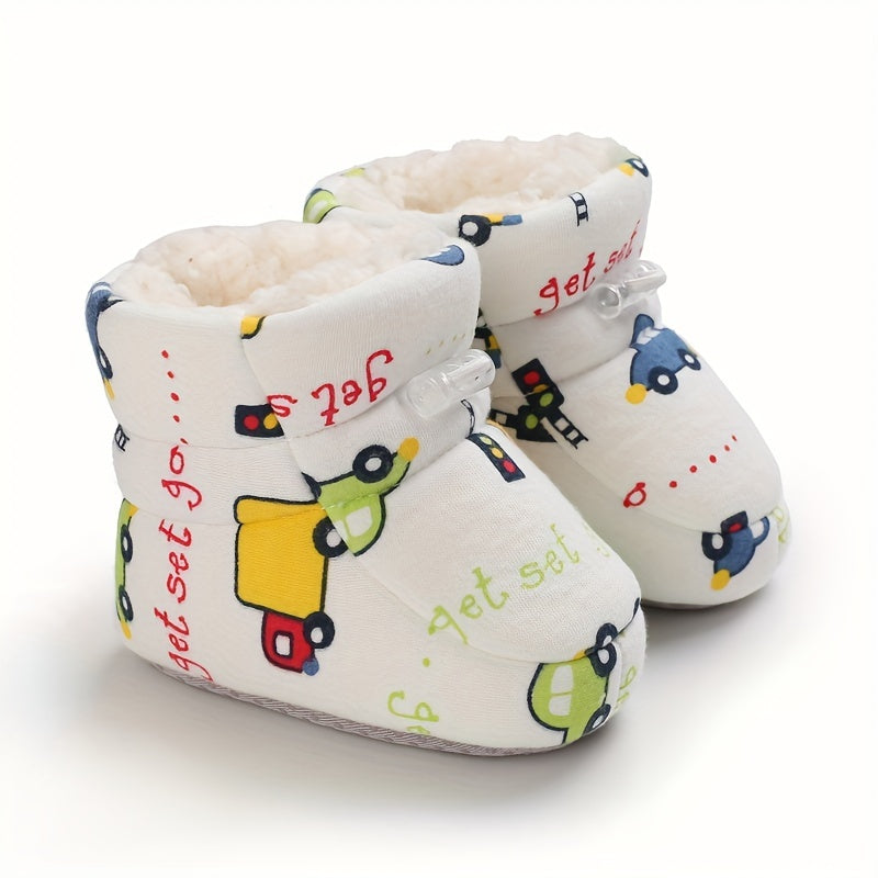 LINA - Botines de felpa fáciles de poner para bebés, niños y niñas