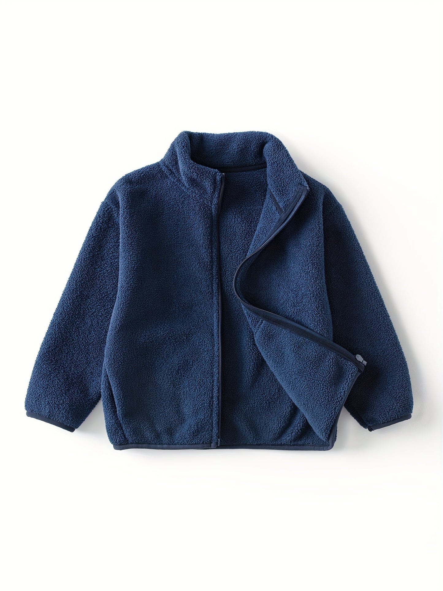 FENLE - Chaqueta polar de forro polar para niños en color sólido