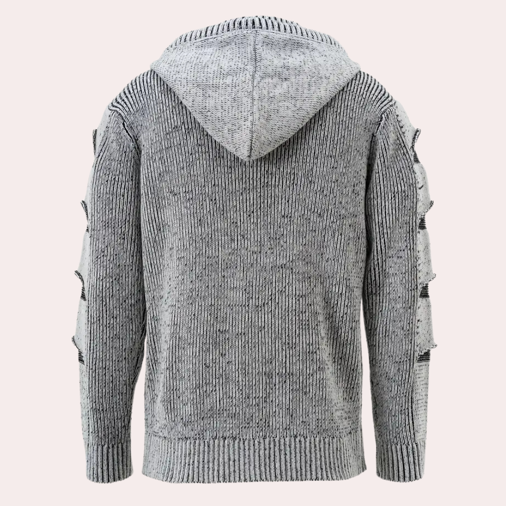 HUGO - Sudadera de punto con capucha y botones para hombre