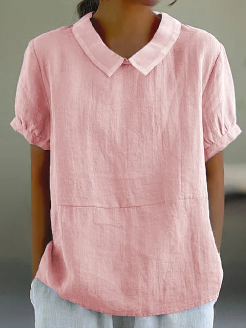 Blusa fluida con cuello alto y corte relajado – ÉLISA
