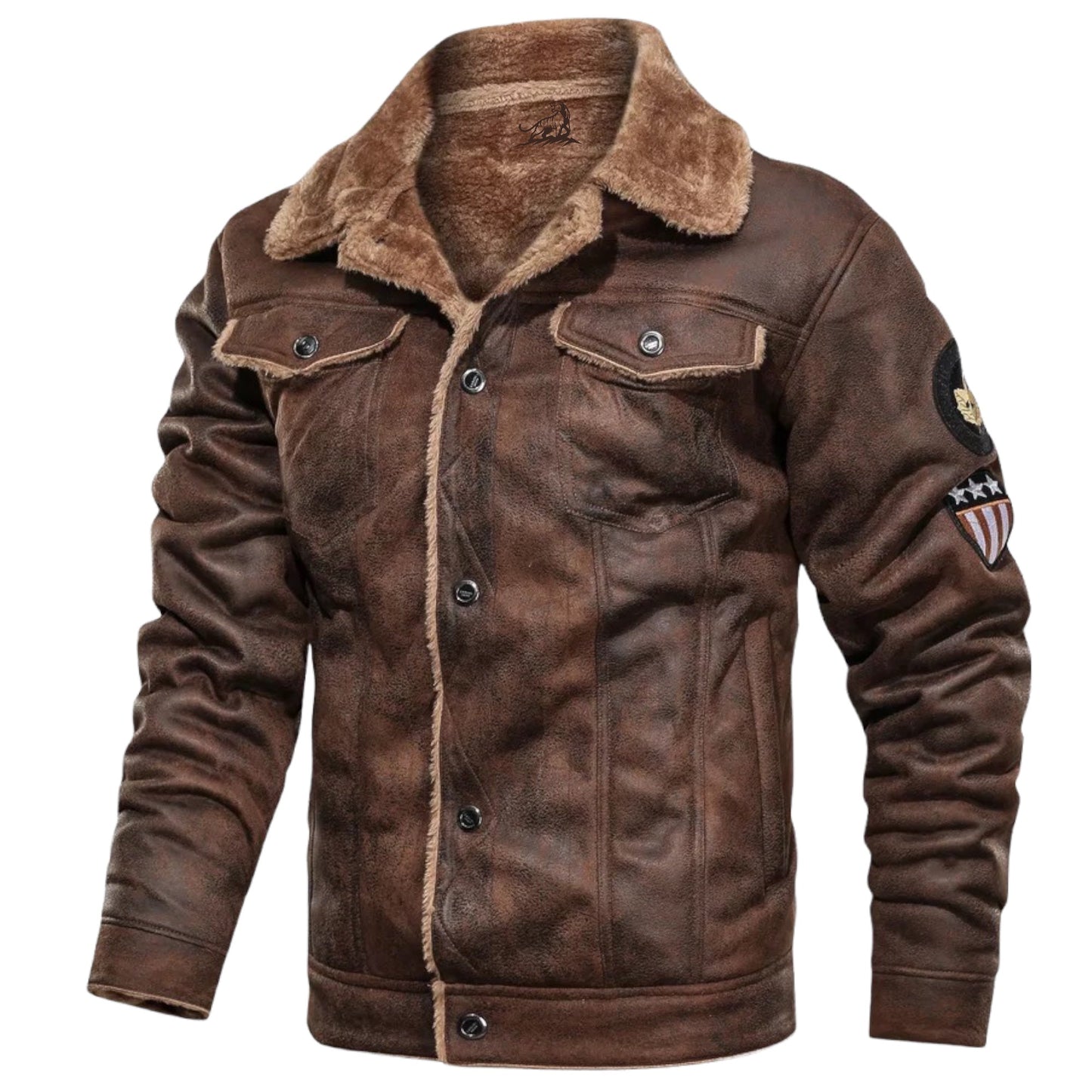 GRETE - Abrigo retro con forro de felpa para hombre