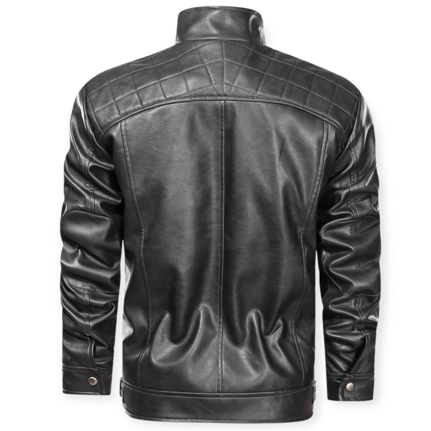 DIEGO - Chaqueta de cuero con múltiples bolsillos para hombre