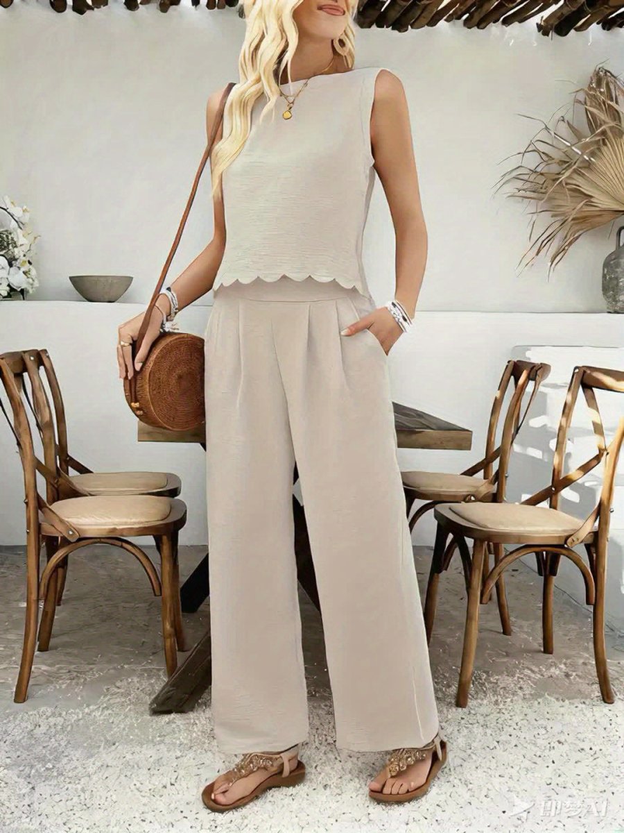 Conjunto veraniego de dos piezas con top y pantalón corto – NOÉLA SunSet
