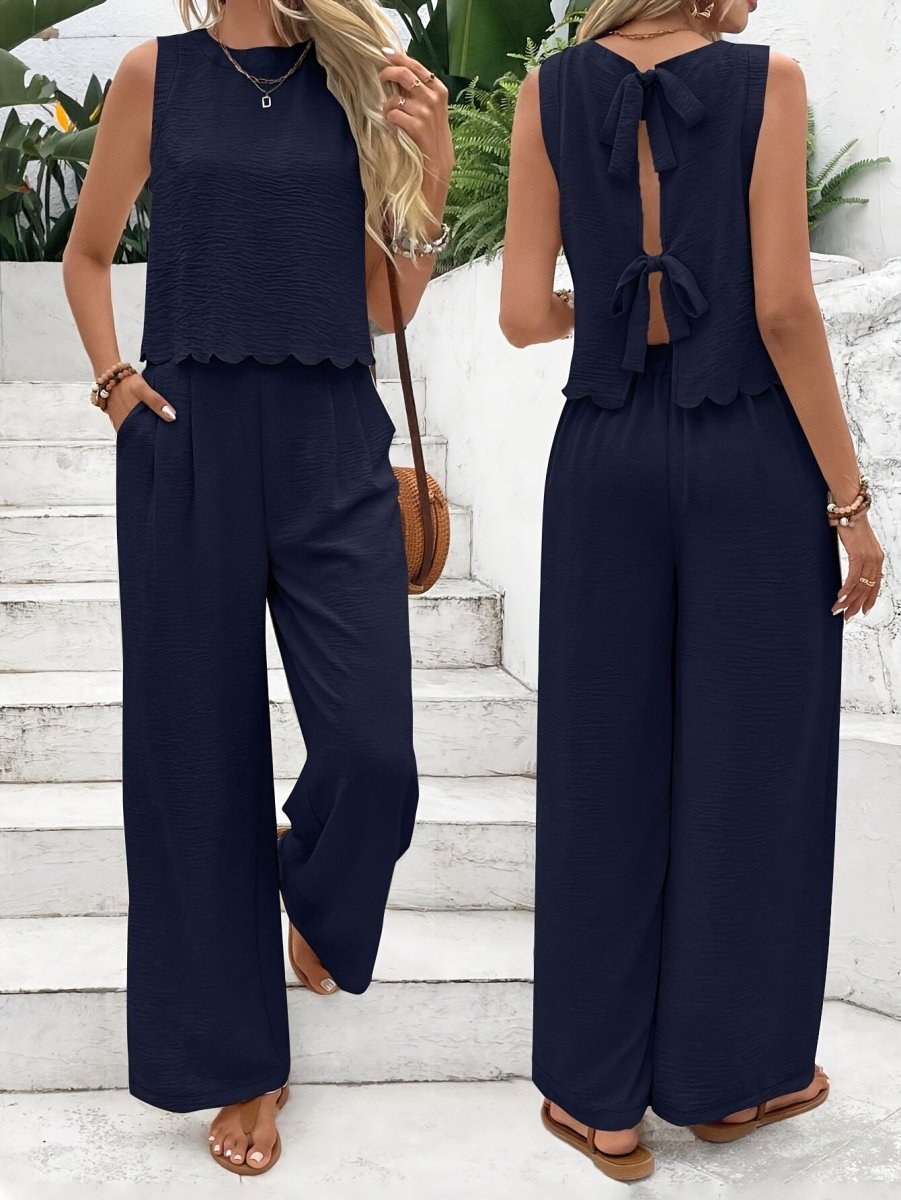 Conjunto veraniego de dos piezas con top y pantalón corto – NOÉLA SunSet