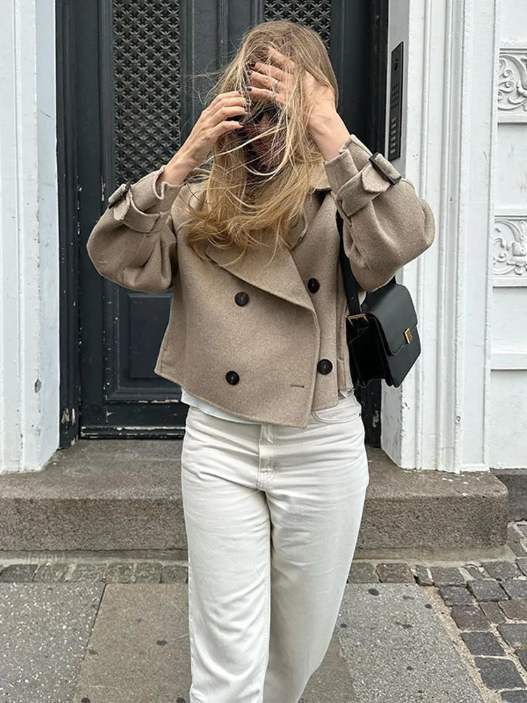 RIA – Chaqueta corta tipo gabardina para mujer