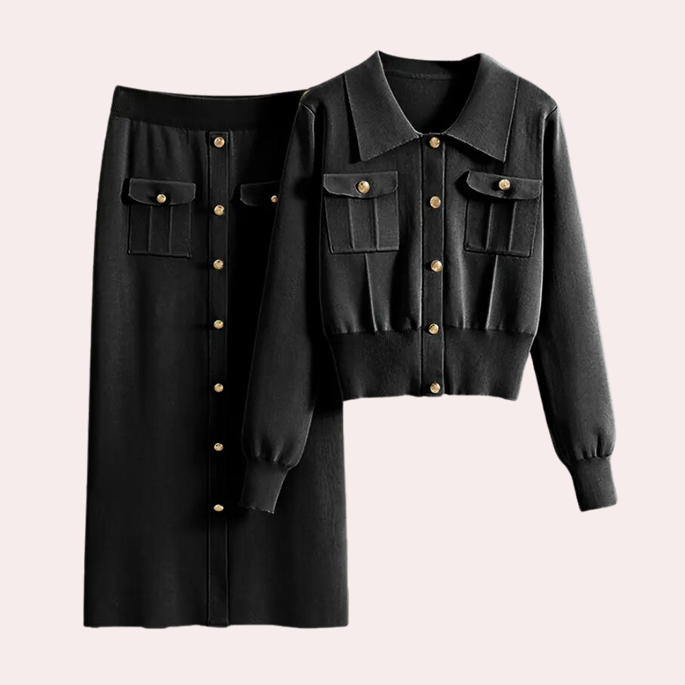 Vestido camisero largo de manga larga con botones – ADELYS Buttonline