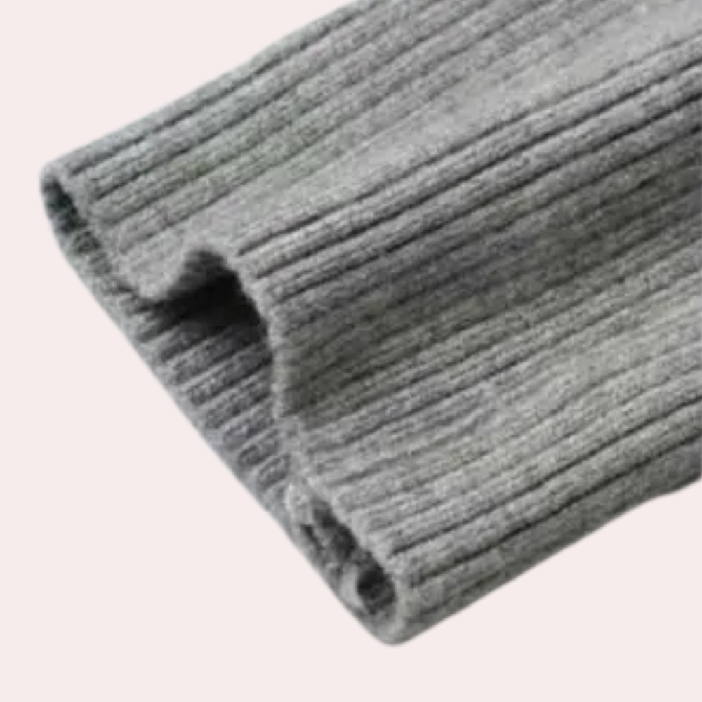 Jersey de punto acanalado con cuello redondo y ajuste cómodo – SYLVAINE Ribknit