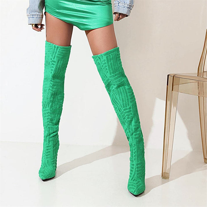 LUCREZIA – Botas altas para mujer con patrón texturizado