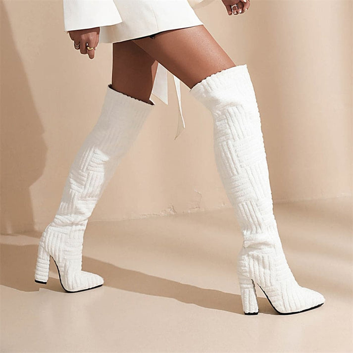 LUCREZIA – Botas altas para mujer con patrón texturizado