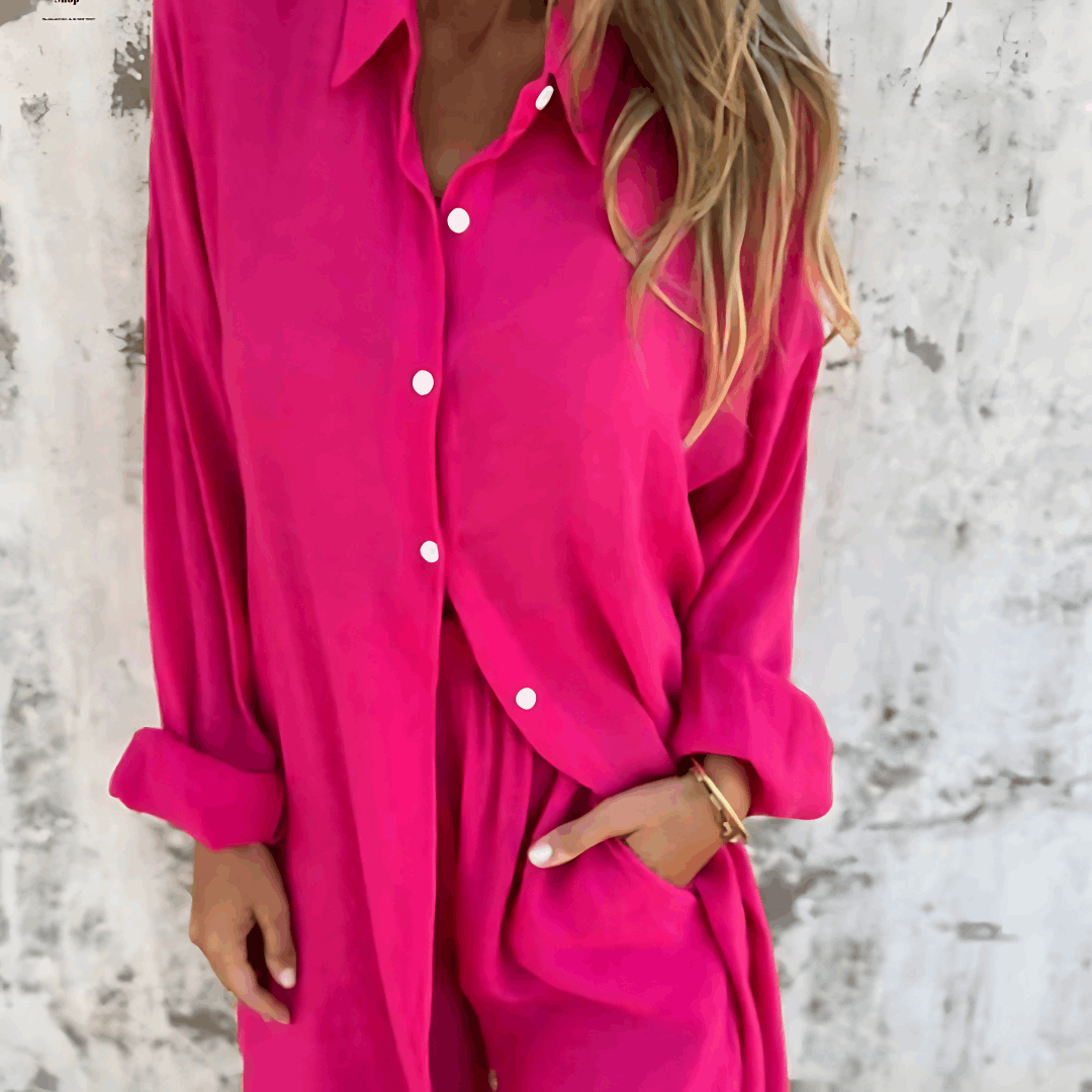 Conjunto veraniego de dos piezas con blusa y shorts cómodos – LONYA BreezeSet