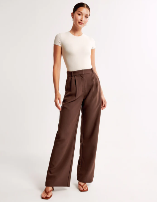 SASHA – Pantalón de cintura alta con pernera ancha para mujer