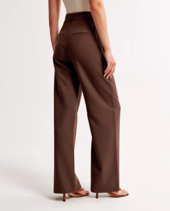 SASHA – Pantalón de cintura alta con pernera ancha para mujer