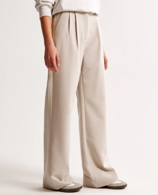 SASHA – Pantalón de cintura alta con pernera ancha para mujer