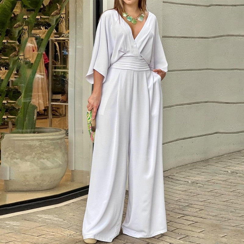 Mono elegante de estilo relajado con manga tres cuartos – NAÏMA