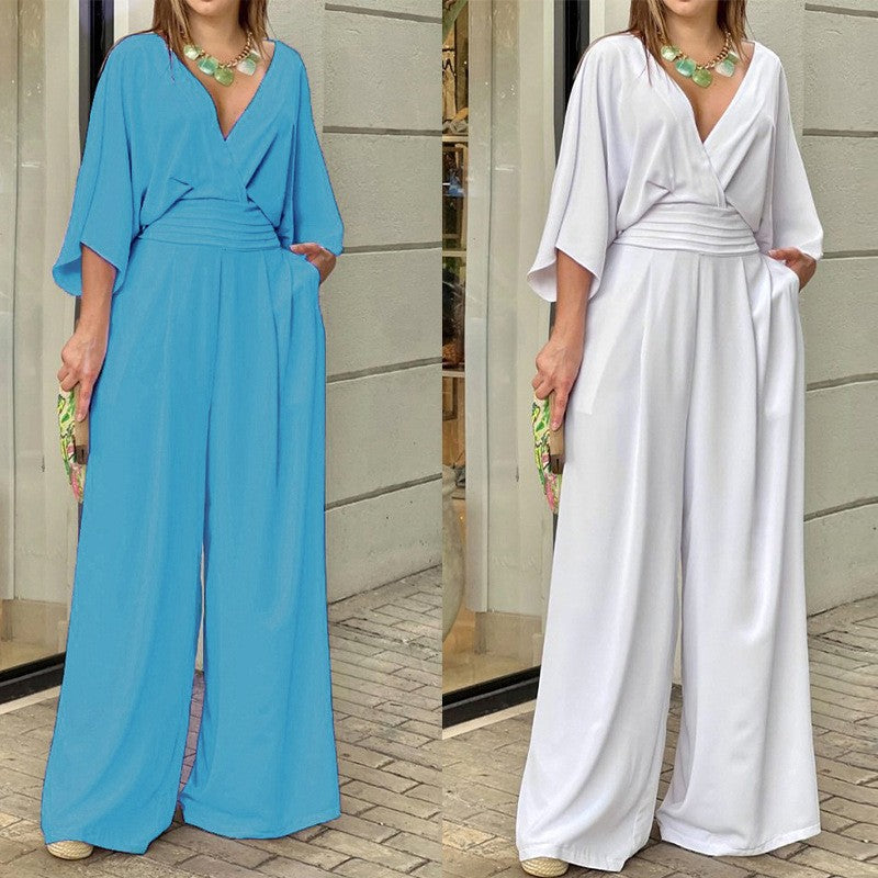 Mono elegante de estilo relajado con manga tres cuartos – NAÏMA