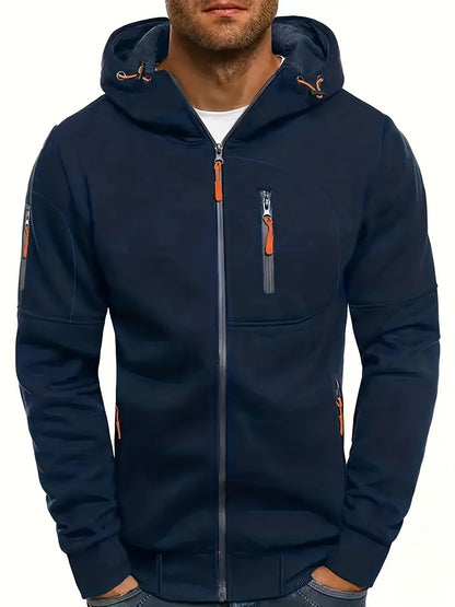 IVAN - Sudadera con cremallera y capucha ajustable para hombre