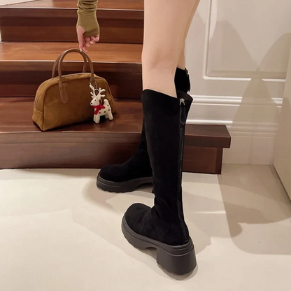 LIA - Botas altas con puntera redonda para mujer