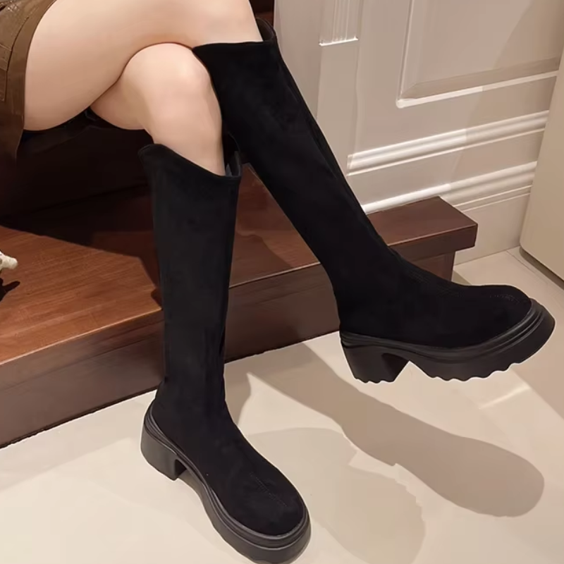 LIA - Botas altas con puntera redonda para mujer