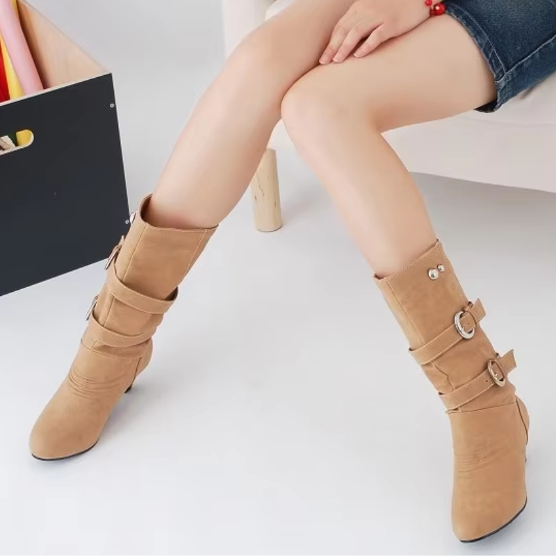 LUCIA - Botas altas con puntera redonda para mujer