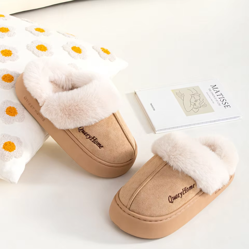 NOELIE - Pantuflas ligeras con estampado de letras para mujer