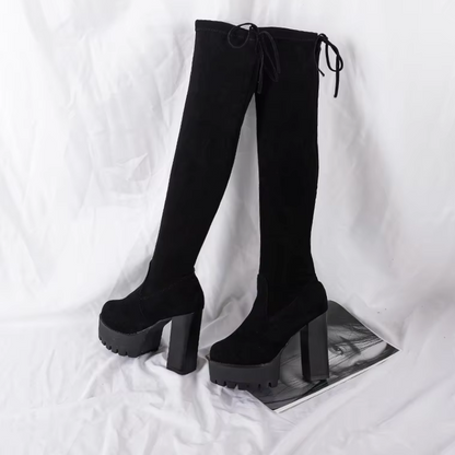 ISABEL - Botas overknee ligeras con tacón alto para mujer