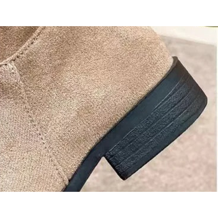 DANEA - Botas altas planas con punta redonda para mujer