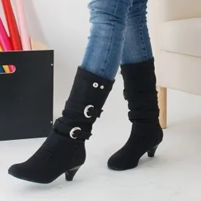 LUCIA - Botas altas con puntera redonda para mujer