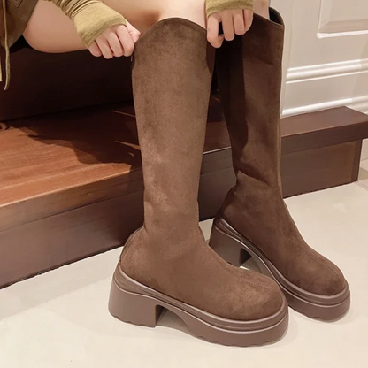 LIA - Botas altas con puntera redonda para mujer