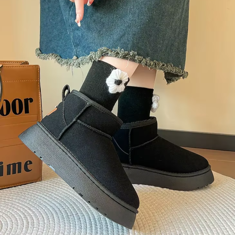 ELINA - Botas de invierno forradas con punta redonda