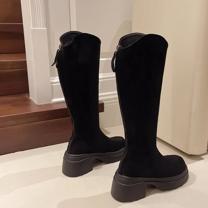 LIA - Botas altas con puntera redonda para mujer