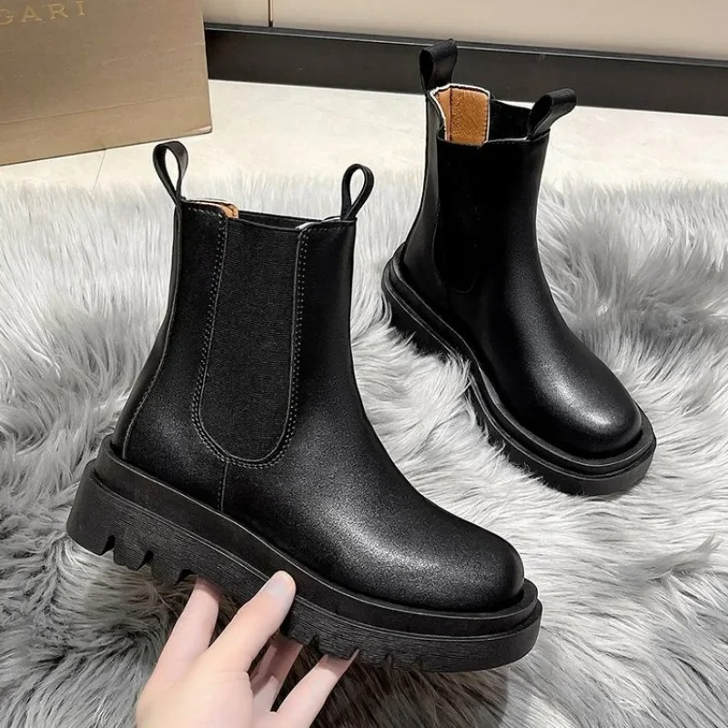 NEREA - Botas Chelsea para mujer con doble tirador y suela gruesa