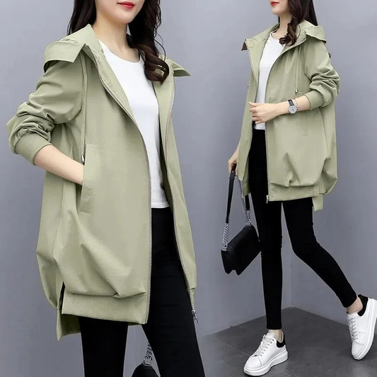 FLORINA - Trench coat ligero con cremallera y corte relajado para mujer