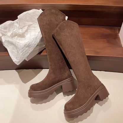 LIA - Botas altas con puntera redonda para mujer