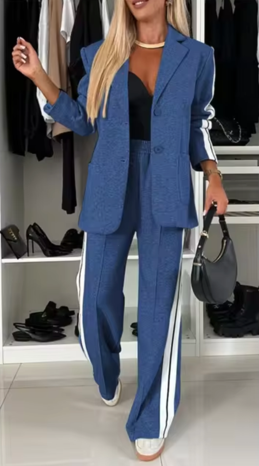 ELISE - Conjunto elegante de blazer y pantalón de algodón para mujer