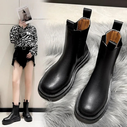 NEREA - Botas Chelsea para mujer con doble tirador y suela gruesa