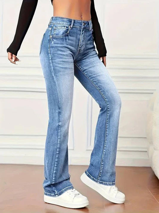 AURORA - Jeans acampanados para mujer con look vintage y elasticidad