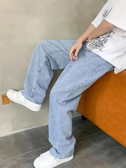 LIAM - Pantalón de mezclilla oversize estilo baggy para hombre