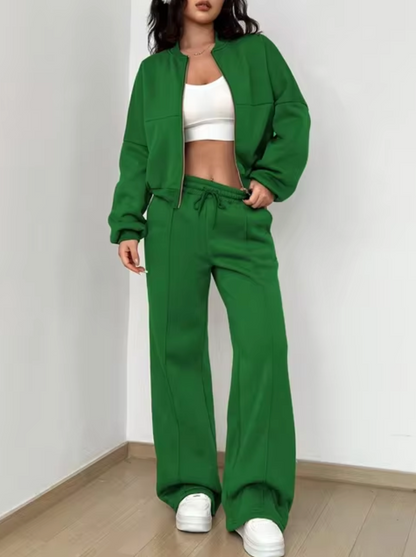 LAYLA - Conjunto de bomber y pantalón de algodón para mujer