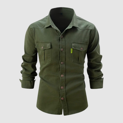 RAMIRO - Camisa utility de manga larga con botones para hombre