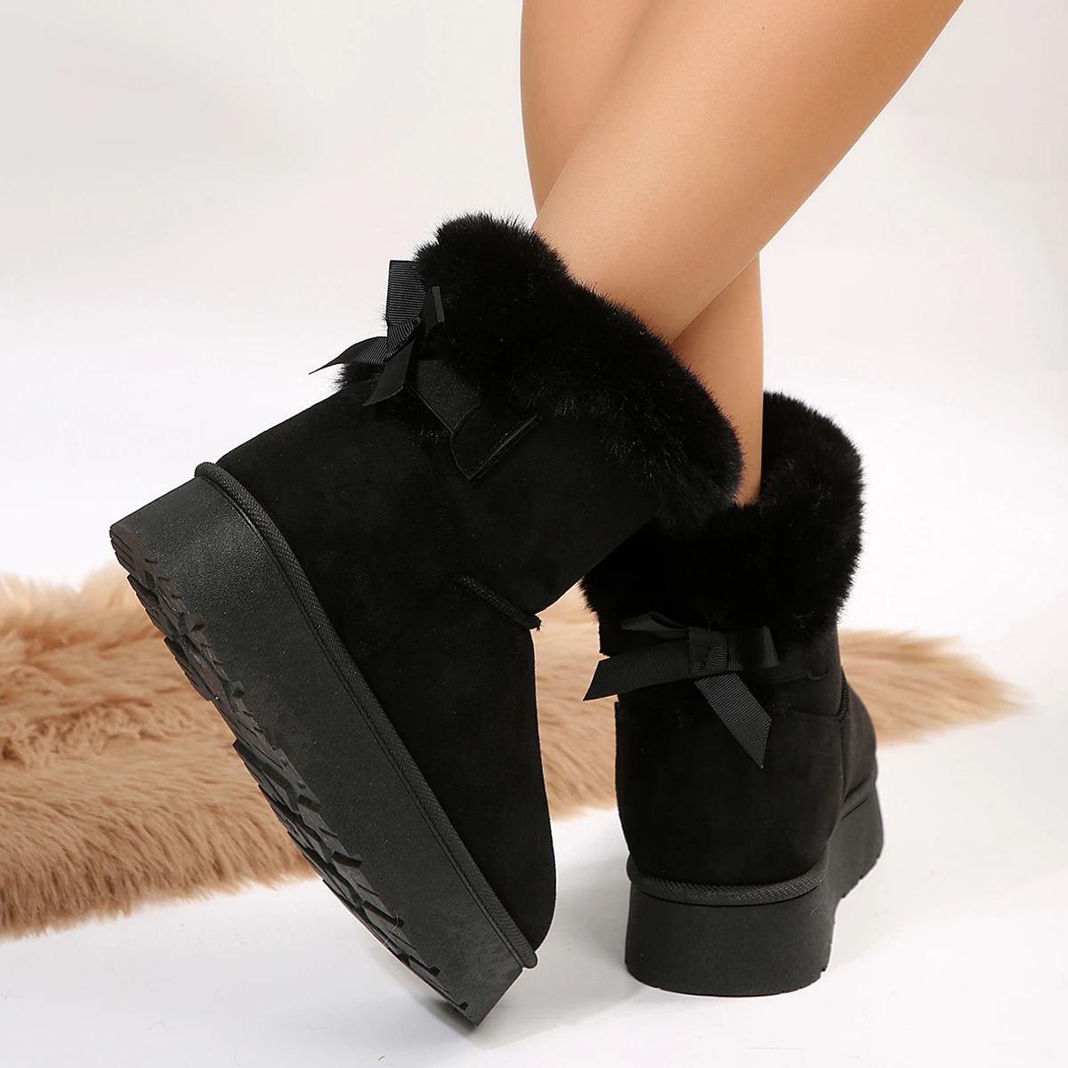 ALINA - Botas de invierno ligeras con puntera redonda y forro suave