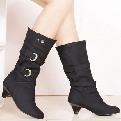 LUCIA - Botas altas con puntera redonda para mujer