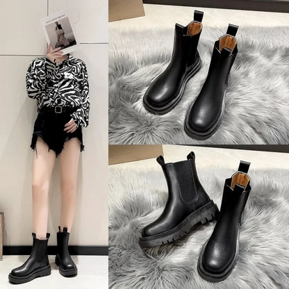 NEREA - Botas Chelsea para mujer con doble tirador y suela gruesa