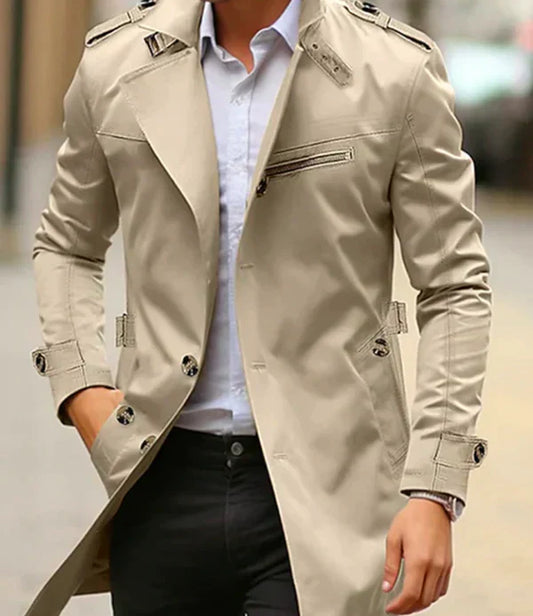 ANISH - Trench coat clásico para hombre