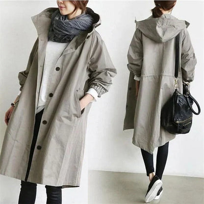 CELINE - Trench coat impermeable oversize de media longitud para mujer