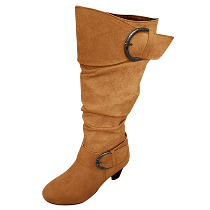 AMARA - Botas altas cómodas con detalle de hebilla para mujer